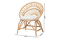 bali & pari Abriella Modern Bohemian Natural Brown Rattan Peacock Accent Chair FredCo