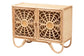 bali & pari Acelin Natural Rattan Storage Cabinet - Handcrafted Boho Accent Console with Floral Woven Doors, Natural Wicker Sideboard for Living Room or Entryway FredCo
