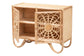 bali & pari Acelin Natural Rattan Storage Cabinet - Handcrafted Boho Accent Console with Floral Woven Doors, Natural Wicker Sideboard for Living Room or Entryway FredCo