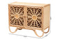 bali & pari Acelin Natural Rattan Storage Cabinet - Handcrafted Boho Accent Console with Floral Woven Doors, Natural Wicker Sideboard for Living Room or Entryway FredCo
