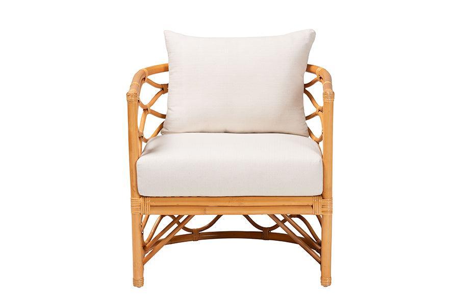 bali & pari Acelynn Bohemian Light Honey Rattan Arm Chair FredCo