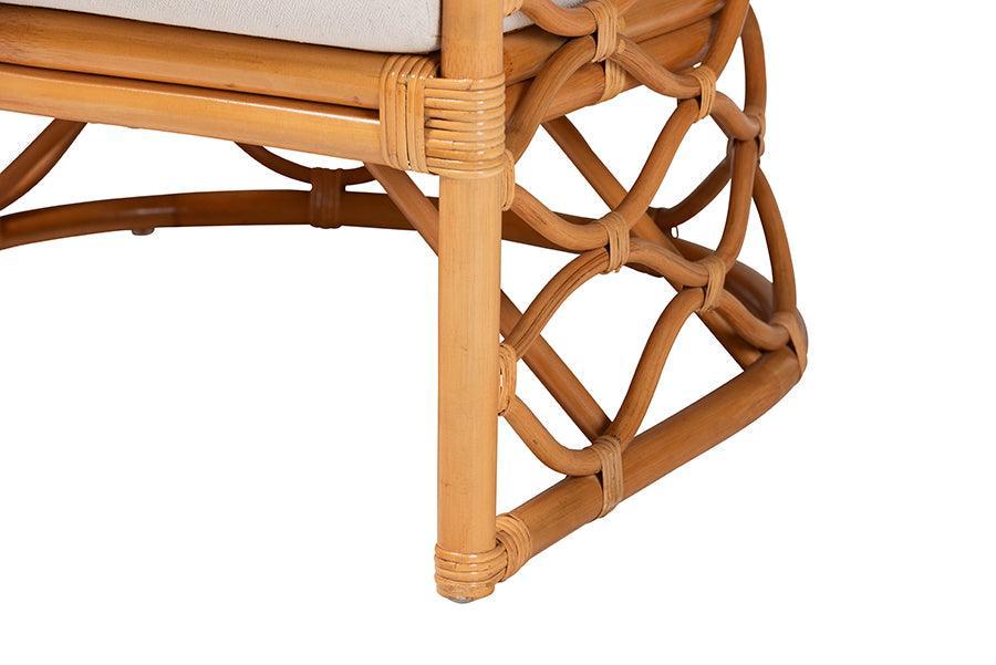bali & pari Acelynn Bohemian Light Honey Rattan Arm Chair FredCo
