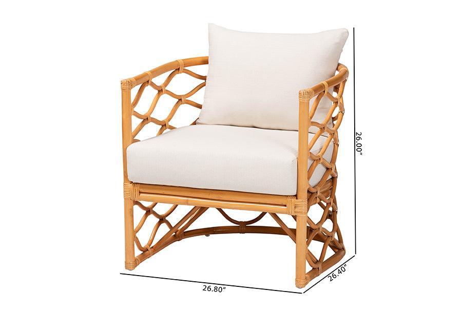 bali & pari Acelynn Bohemian Light Honey Rattan Arm Chair FredCo