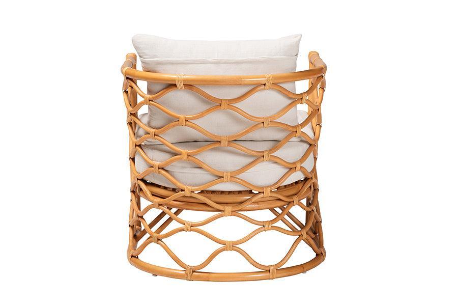bali & pari Acelynn Bohemian Light Honey Rattan Arm Chair FredCo