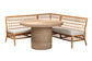 bali & pari Adalina Modern Bohemian Honey Rattan 4-Piece Dining Nook Set FredCo