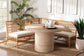 bali & pari Adalina Modern Bohemian Honey Rattan 4-Piece Dining Nook Set FredCo