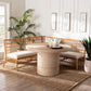 bali & pari Adalina Modern Bohemian Honey Rattan 4-Piece Dining Nook Set FredCo