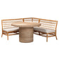 bali & pari Adalina Modern Bohemian Honey Rattan 4-Piece Dining Nook Set FredCo