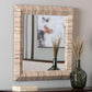 bali & pari Adino Bohemian Woven Natural Grasscloth Rectangle Accent Mirror FredCo