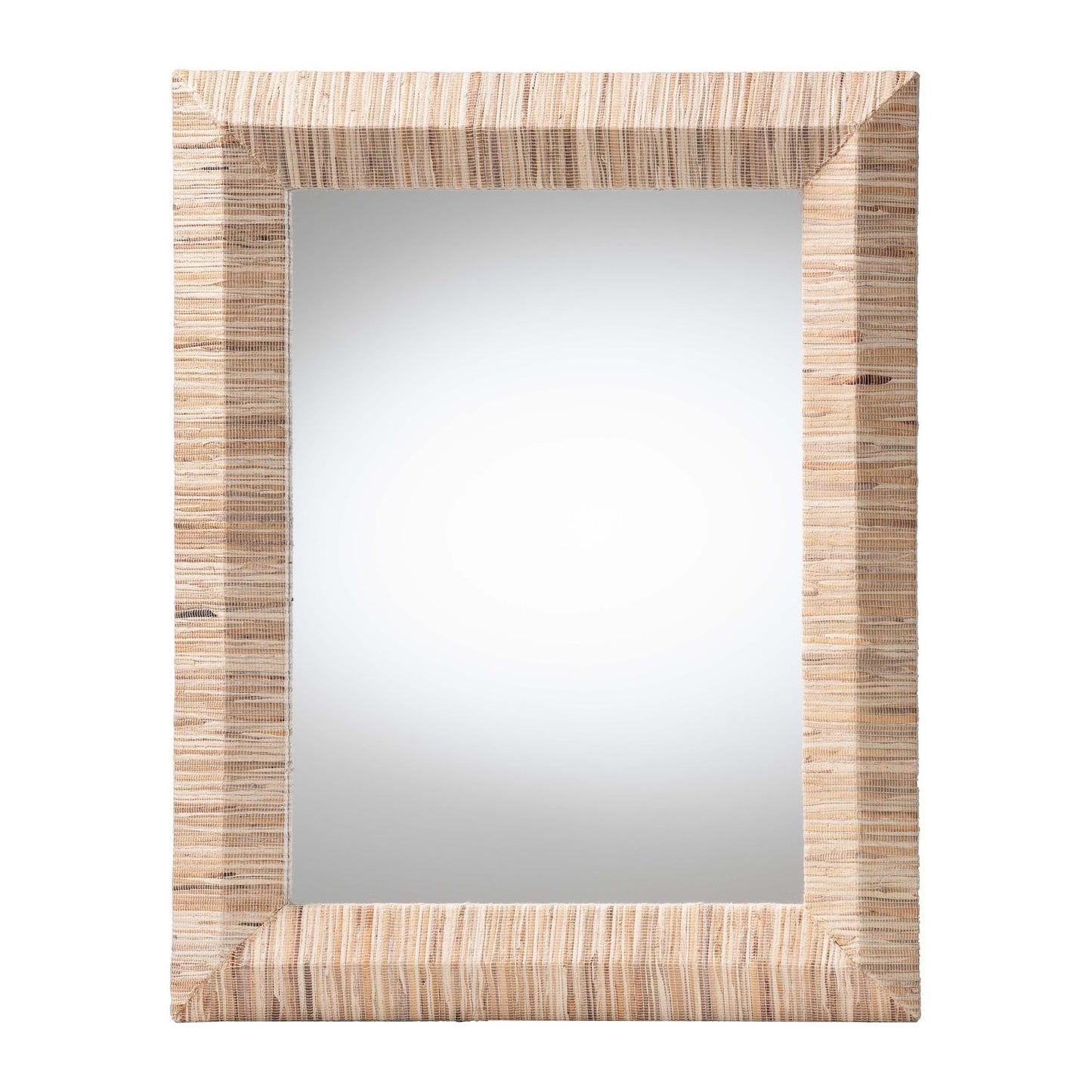 bali & pari Adino Bohemian Woven Natural Grasscloth Rectangle Accent Mirror FredCo