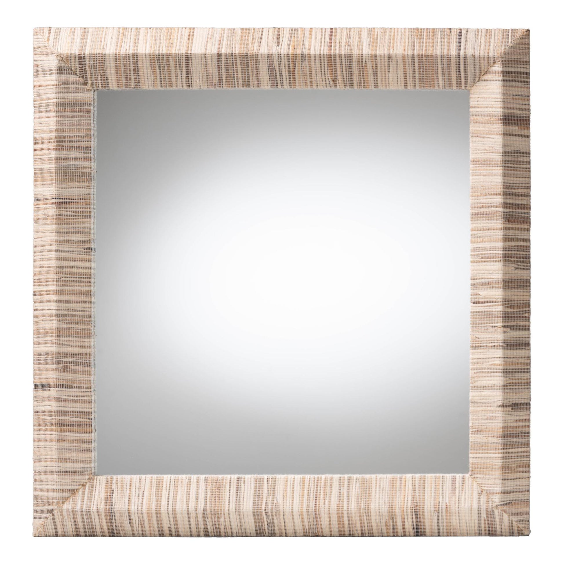 bali & pari Adino Bohemian Woven Natural Grasscloth Square Accent Mirror FredCo