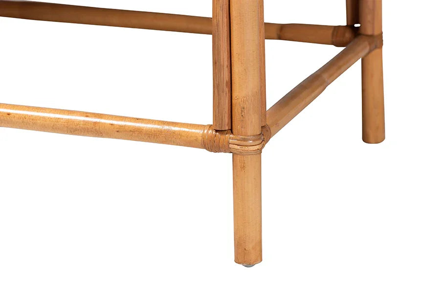 bali & pari Adisa Natural Rattan Bench - Handcrafted Banquette with Woven Seagrass Seat and Back, Coastal Boho Accent Seating for Entryway, Dining or Living Room FredCo