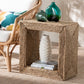 bali & pari Adonica Modern Bohemian Natural Brown Seagrass and Wood End Table FredCo