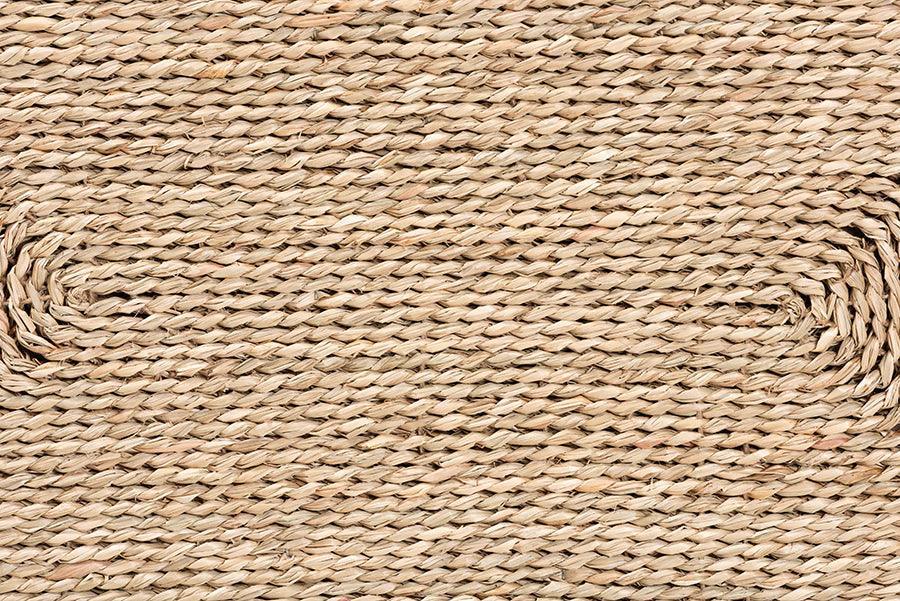 bali & pari Adonica Modern Bohemian Natural Brown Seagrass and Wood End Table FredCo