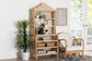 bali & pari Adonis Natural Rattan Display Shelf - Freestanding 6-Tier bookcase with Pagoda Top, Coastal Boho Storage Organizer FredCo