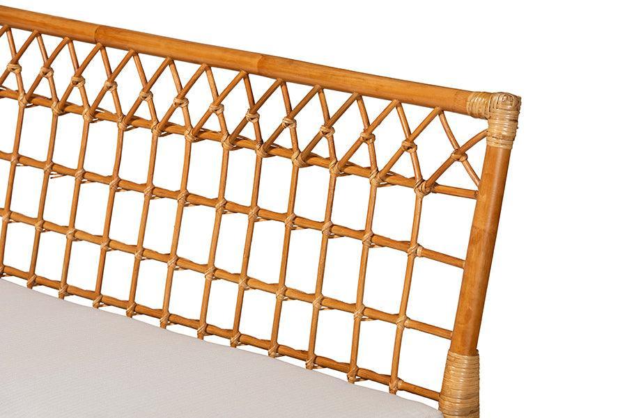 bali & pari Adora Modern Bohemian Honey Rattan 4-Piece Dining Nook Set FredCo