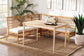 bali & pari Adora Modern Bohemian Honey Rattan 4-Piece Dining Nook Set FredCo