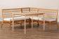 bali & pari Adora Modern Bohemian Honey Rattan 4-Piece Dining Nook Set FredCo