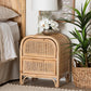 bali & pari Adrika Bohemian Natural Rattan 2-Drawer Nightstand FredCo