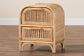 bali & pari Adrika Bohemian Natural Rattan 2-Drawer Nightstand FredCo