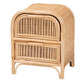 bali & pari Adrika Bohemian Natural Rattan 2-Drawer Nightstand FredCo