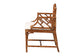Bamboo armchair with white cushion and geometric lattice design, FredCo International furniture