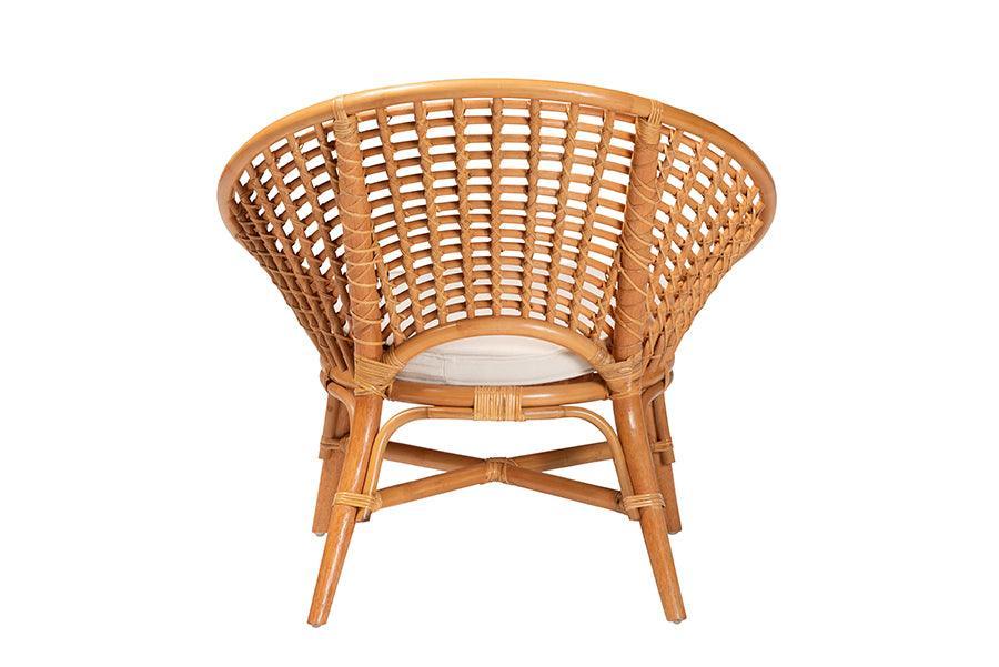 bali & pari Aerin Modern Bohemian Natural Rattan Accent Chair FredCo