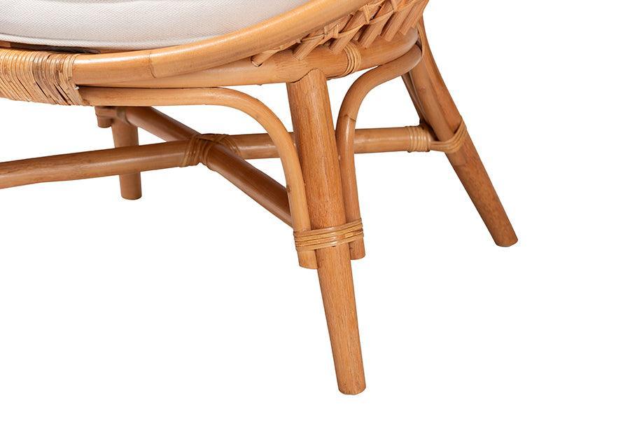 bali & pari Aerin Modern Bohemian Natural Rattan Accent Chair FredCo
