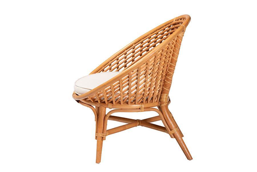 bali & pari Aerin Modern Bohemian Natural Rattan Accent Chair FredCo