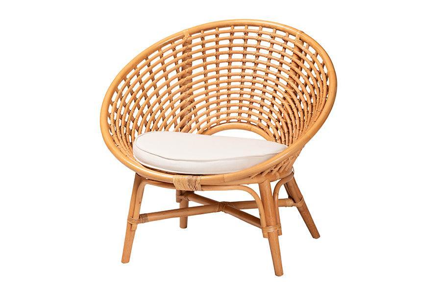 bali & pari Aerin Modern Bohemian Natural Rattan Accent Chair FredCo