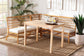 bali & pari Aina Modern Bohemian Honey Rattan 4-Piece Dining Nook Set FredCo