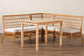 bali & pari Aina Modern Bohemian Honey Rattan 4-Piece Dining Nook Set FredCo