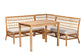 bali & pari Aina Modern Bohemian Honey Rattan 4-Piece Dining Nook Set FredCo