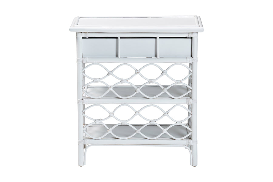 bali & pari Akane Natural Rattan Nightstand with Drawer FredCo
