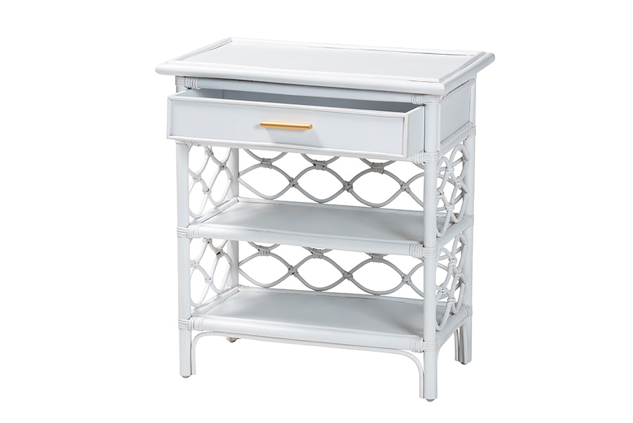 bali & pari Akane Natural Rattan Nightstand with Drawer FredCo