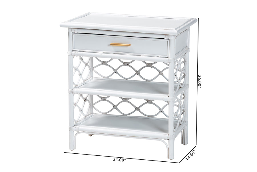 bali & pari Akane Natural Rattan Nightstand with Drawer FredCo