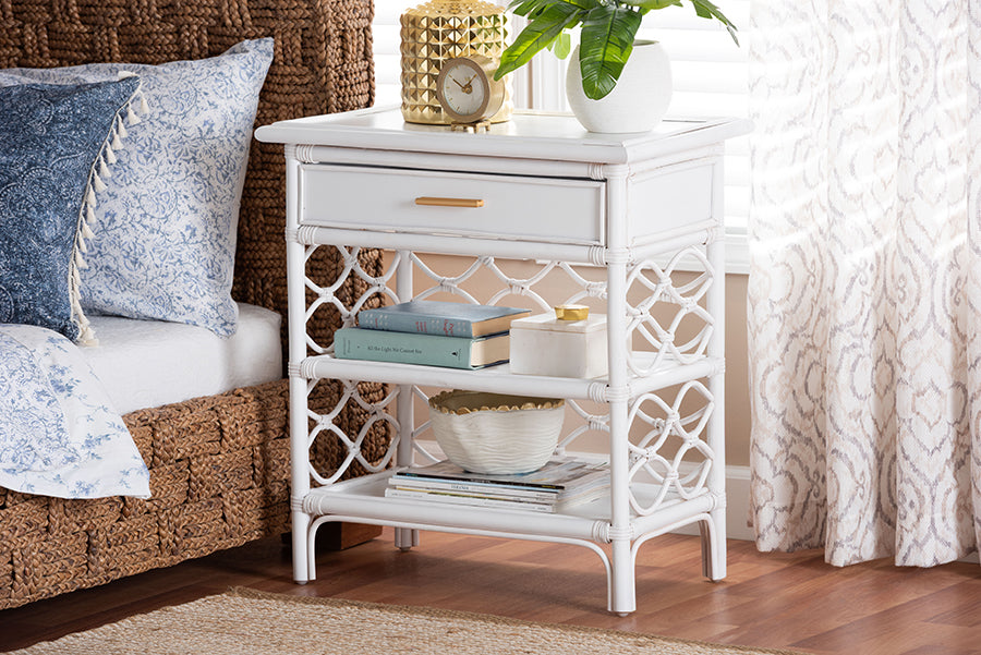 bali & pari Akane Natural Rattan Nightstand with Drawer FredCo