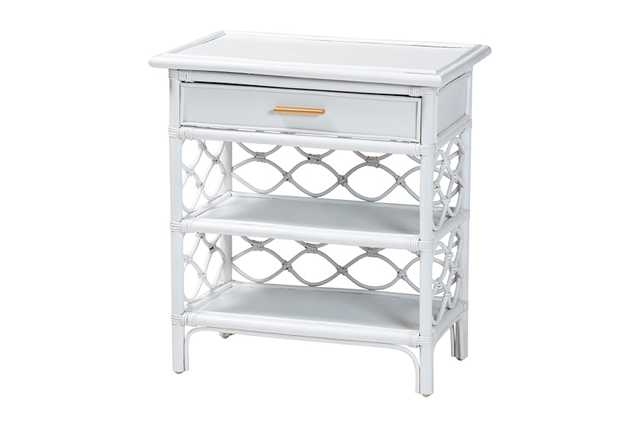 bali & pari Akane Natural Rattan Nightstand with Drawer FredCo