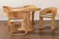 bali & pari Akiko Bohemian Light Honey Rattan 5-Piece Dining Set FredCo