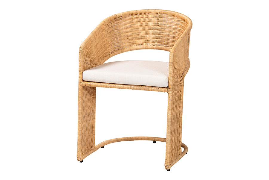 bali & pari Akiko Bohemian Light Honey Rattan 5-Piece Dining Set FredCo