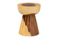 bali & pari Alara Hand-carved Suar Wood Side Table - Sculptural Pedestal Accent Table with Natural Grain, Modern Boho Style for Living Room or Bedroom FredCo