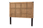 bali & pari Alise Bohemian Seagrass and Dark Brown Mahogany Wood Queen Size Headboard FredCo