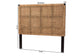 bali & pari Alise Bohemian Seagrass and Dark Brown Mahogany Wood Queen Size Headboard FredCo
