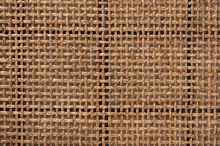 bali & pari Alise Bohemian Seagrass and Dark Brown Mahogany Wood Queen Size Headboard FredCo