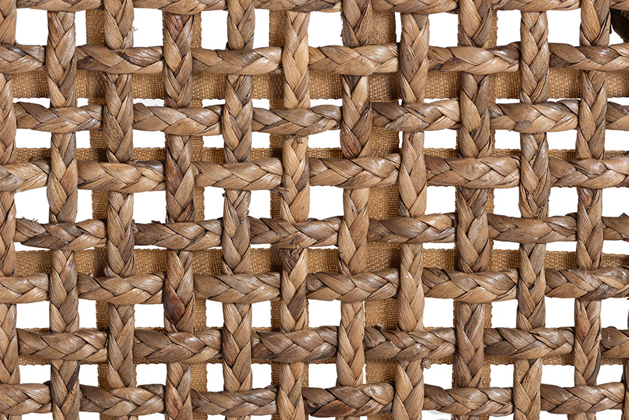 bali & pari Alise Handwoven Seagrass Bar Stool with Mahogany Wood Frame - Bar-Height Chair with Woven Back and Seat for Kitchen Island or Home Bar, Earthy Brown FredCo