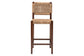 bali & pari Alise Handwoven Seagrass Bar Stool with Mahogany Wood Frame - Bar-Height Chair with Woven Back and Seat for Kitchen Island or Home Bar, Earthy Brown FredCo