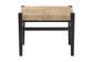 Bali & Pari Amber Seagrass Bench with Black Wood Frame – Handwoven Coastal Accent Seating for Living Room or Entryway FredCo