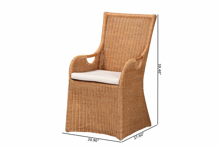 bali & pari Amsterdam Bohemian Light Honey Rattan Dining Chair FredCo