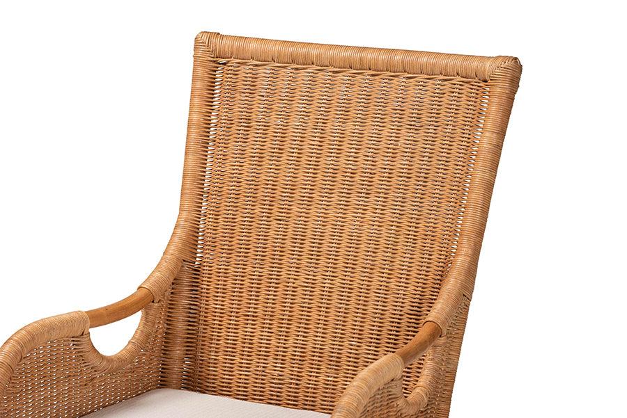 bali & pari Amsterdam Bohemian Light Honey Rattan Dining Chair FredCo