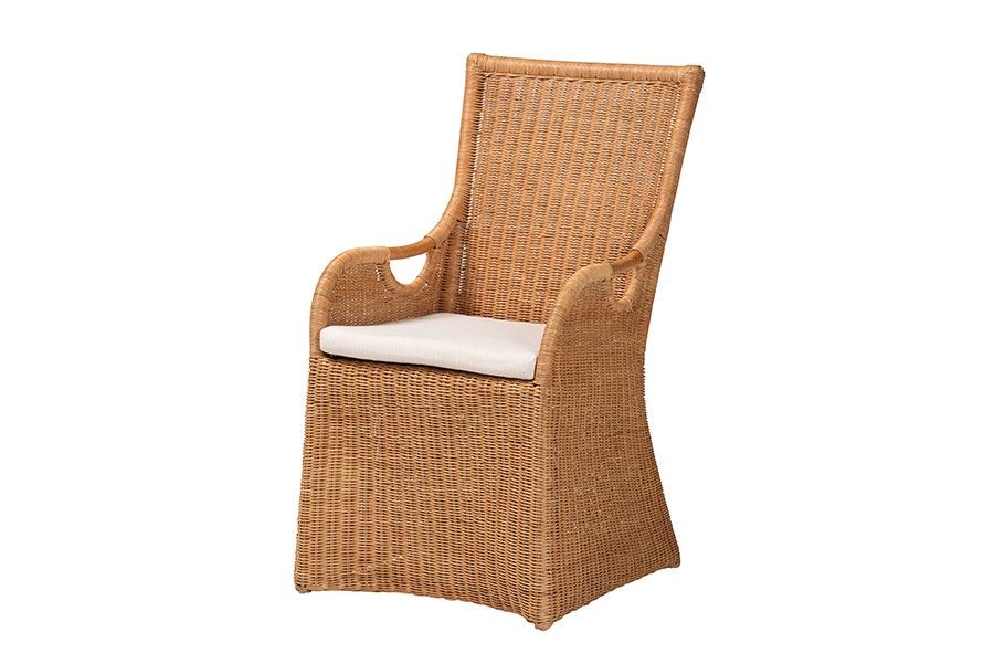 bali & pari Amsterdam Bohemian Light Honey Rattan Dining Chair FredCo